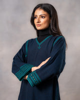 Gurez  Blue Handwoven Woolen Phiran with Dessert Hand Embroidery