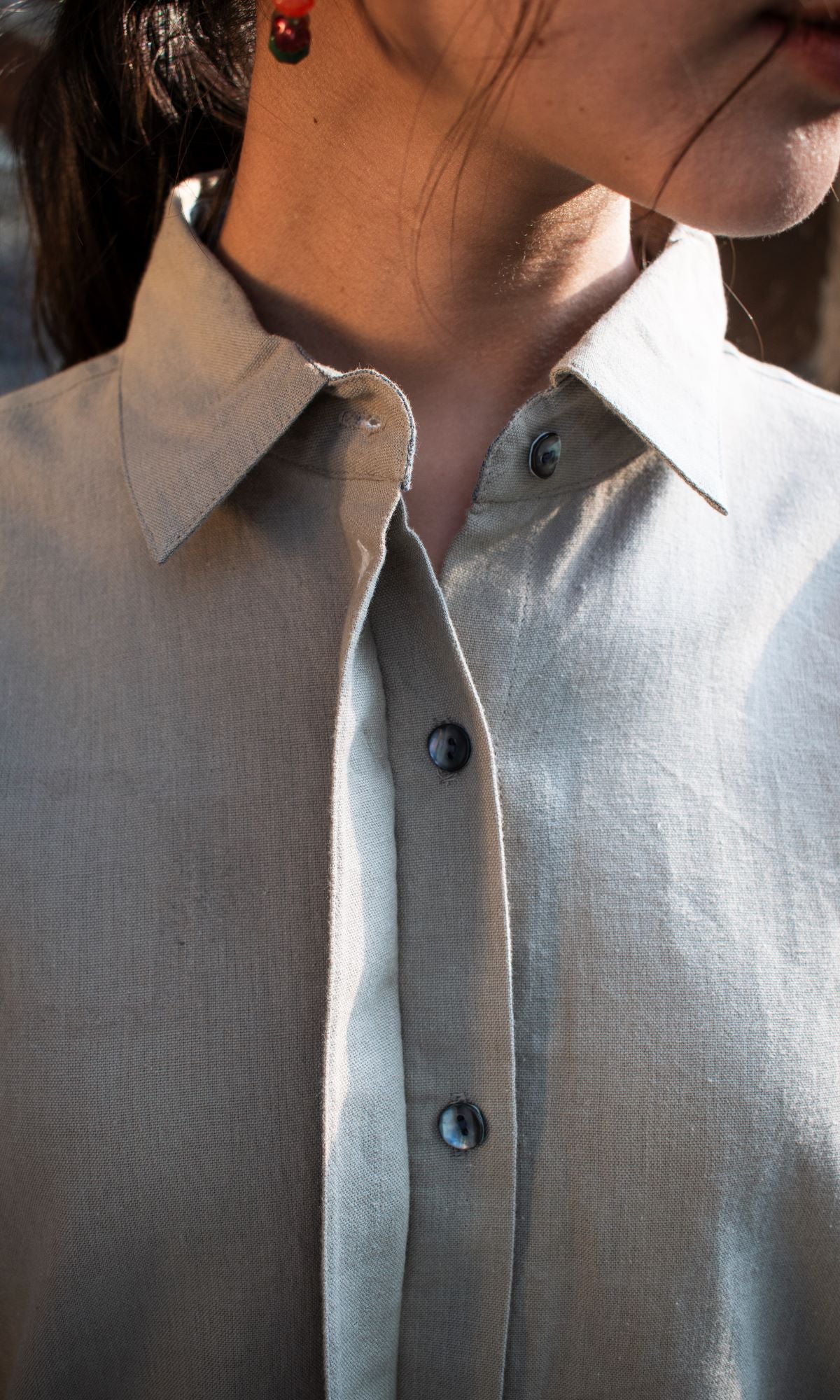 Akriti Beige Handwoven Extra-Weft Collared Shirt