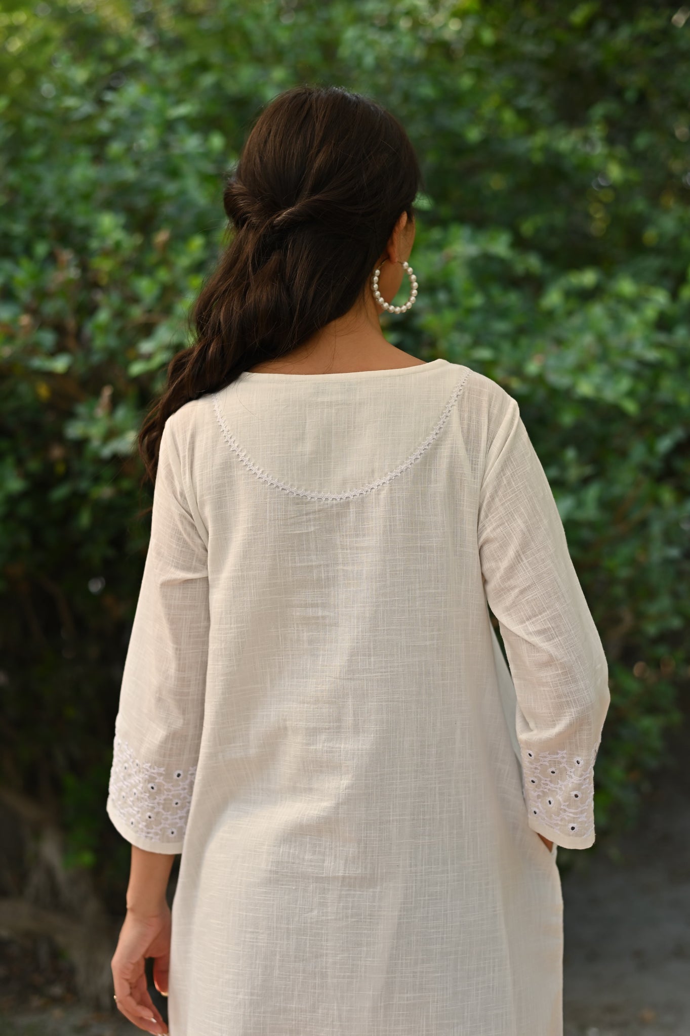 Jasmine Sindhi Hand Embroidered Cotton A-Line Kurta