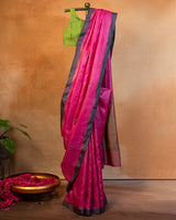 Rani Tussar Saree with Soof Hand Embroidery