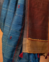 Aasmaani Tussar Saree with Soof Hand Embroidery