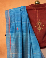Aasmaani Tussar Saree with Soof Hand Embroidery
