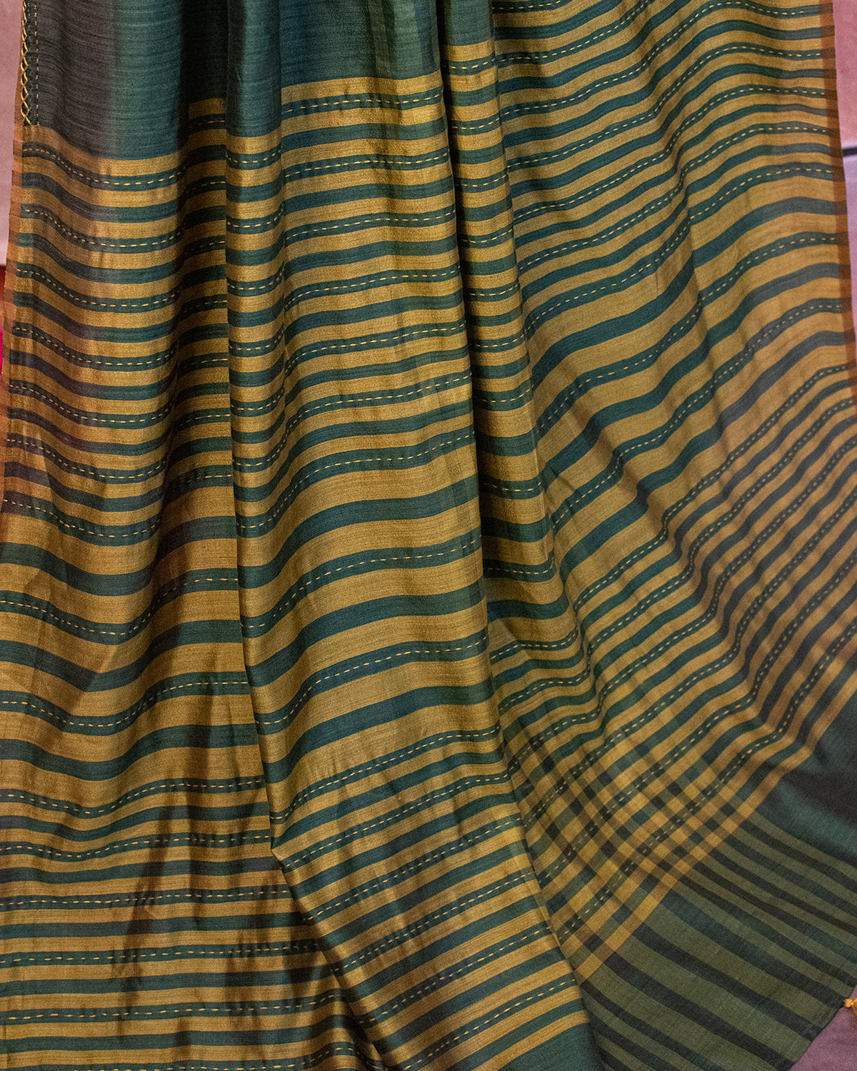Forest Muga Saree with Soof Hand Embroidery