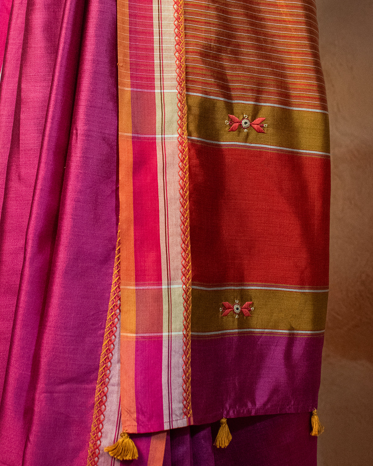Rang Bahaar Eri Saree with Soof Hand Embroidery