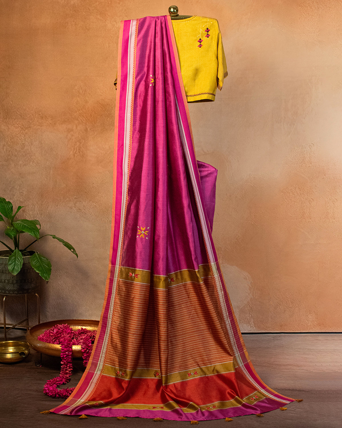 Rang Bahaar Eri Saree with Soof Hand Embroidery