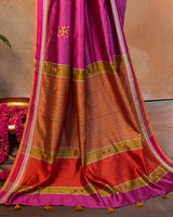 Rang Bahaar Eri Saree with Soof Hand Embroidery