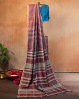 Abeeri Tussar Saree with Soof Hand Embroidery