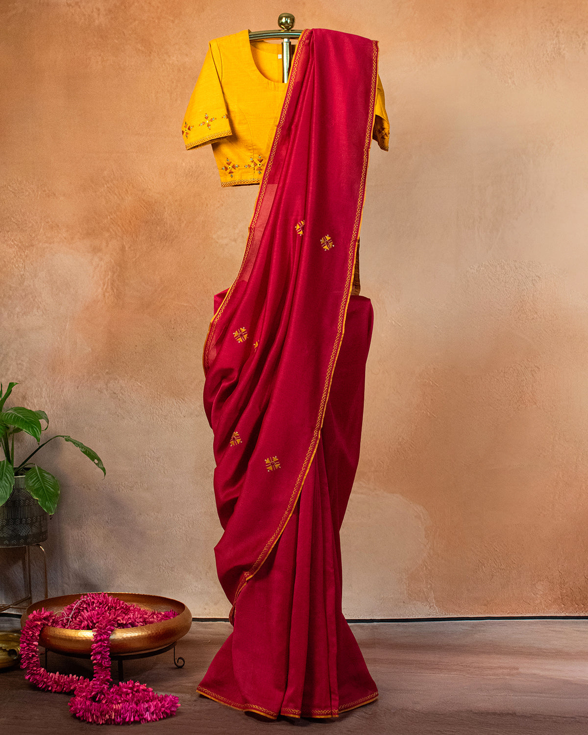 Gulnar Chanderi Saree with Soof Hand Embroidery