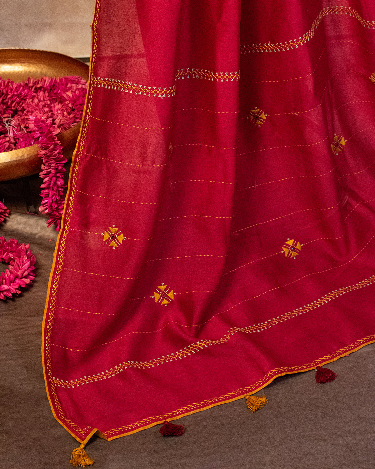Gulnar Chanderi Saree with Soof Hand Embroidery