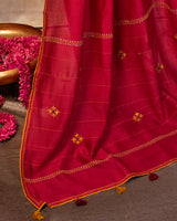Gulnar Chanderi Saree with Soof Hand Embroidery
