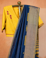 Neelambari Muga Saree with Soof Hand Embroidery