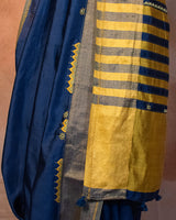 Neelambari Muga Saree with Soof Hand Embroidery