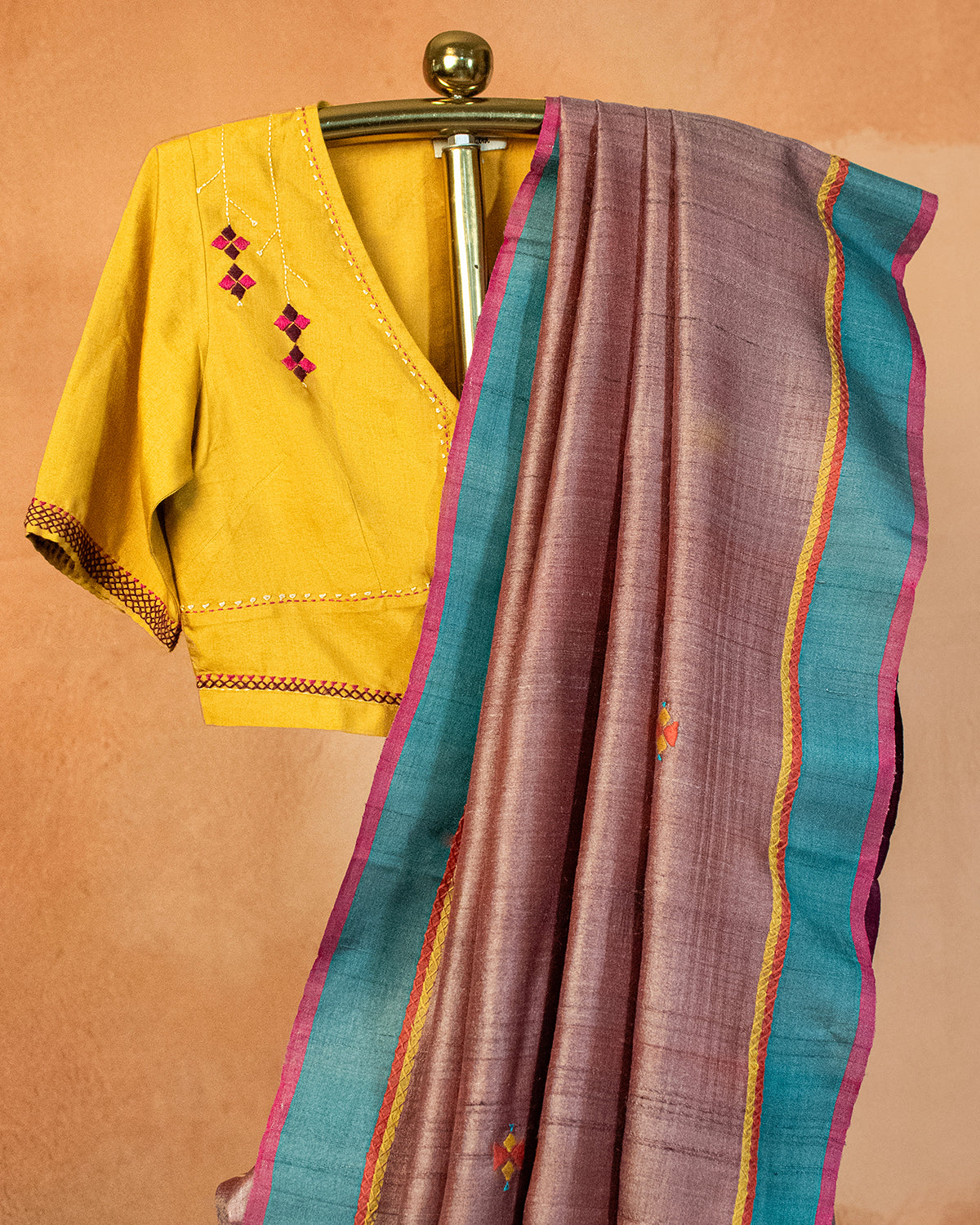 Falguni Tussar Saree with Soof Hand Embroidery