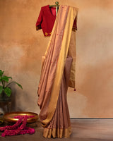 Phalsai Muga Saree with Soof Hand Embroidery