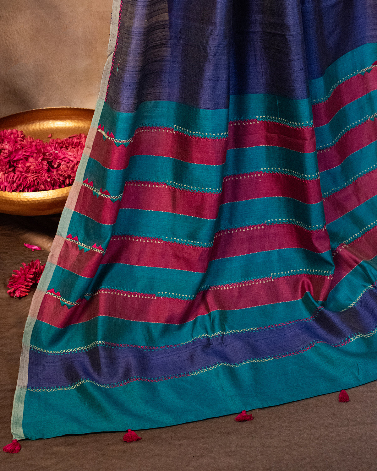 Twilight Eri Saree with Soof Hand Embroidery