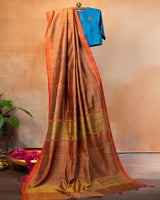 Teal Green Eri Saree with Soof Hand Embroidery