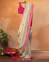 PinkAsh Eri Saree with Soof Hand Embroidery