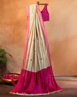 PinkAsh Eri Saree with Soof Hand Embroidery