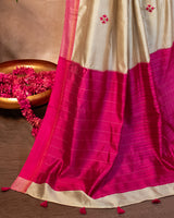 PinkAsh Eri Saree with Soof Hand Embroidery