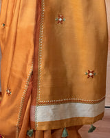 Narangi Eri Saree with Soof Hand Embroidery