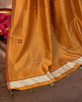 Narangi Eri Saree with Soof Hand Embroidery