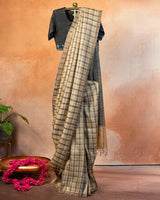 Vilu Tussar Saree with Soof Hand Embroidery