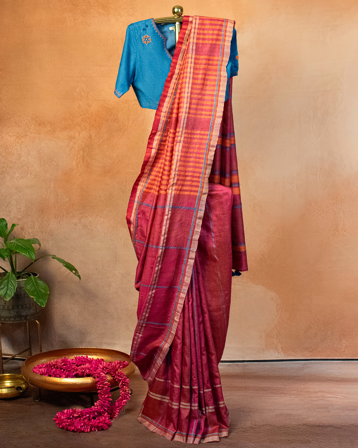 Navrang Tussar Saree with Soof Hand Embroidery