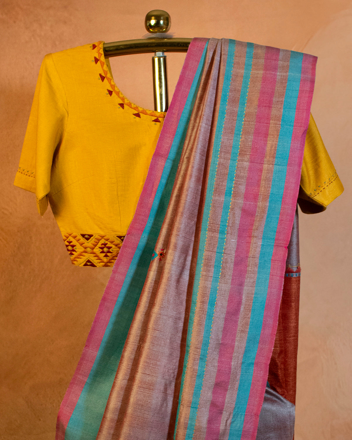 Rangat Tussar Saree with Soof Hand Embroidery