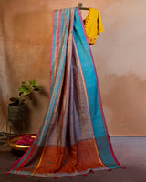 Rangat Tussar Saree with Soof Hand Embroidery