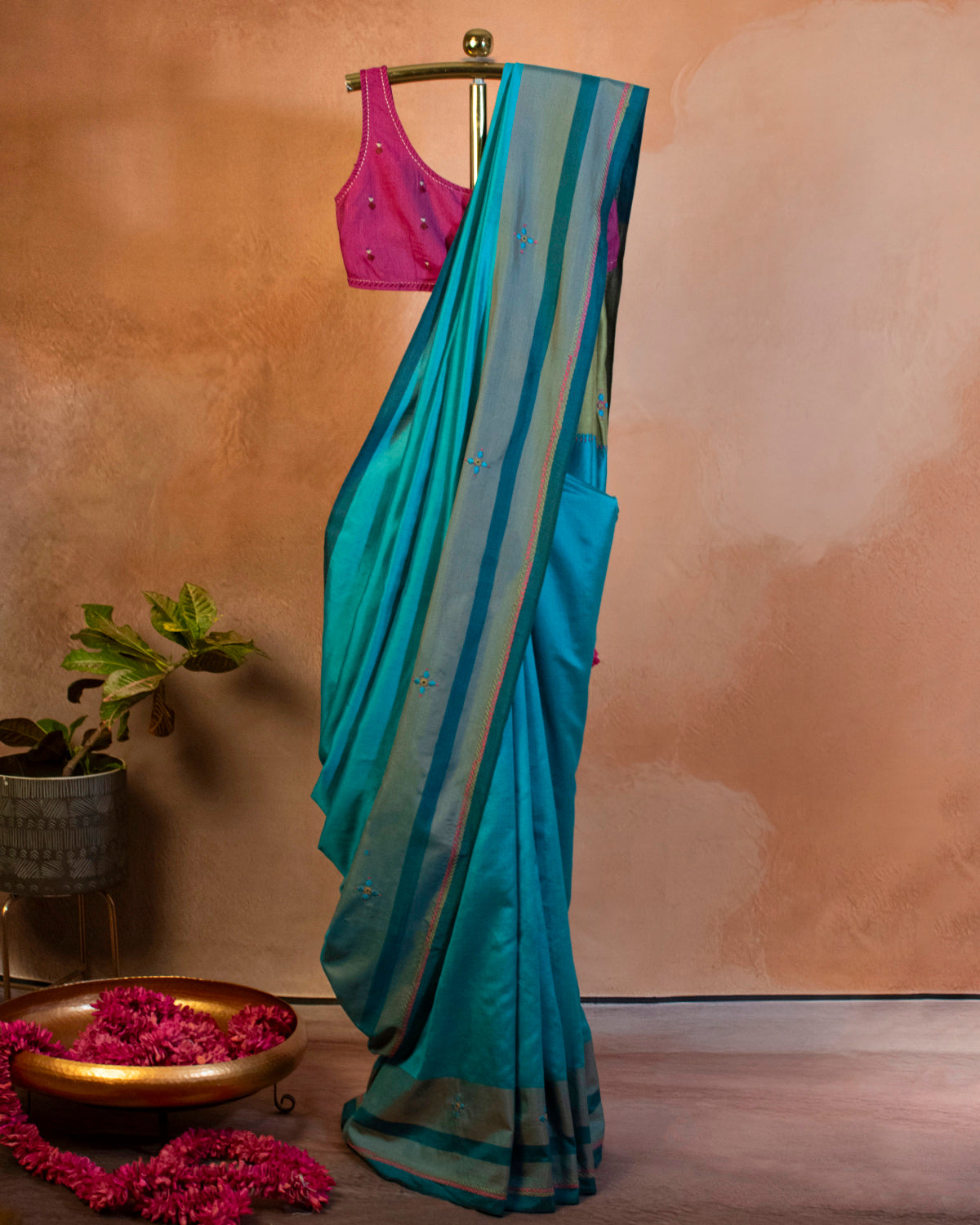 Rang Bahaar Eri Saree with Soof Hand Embroidery
