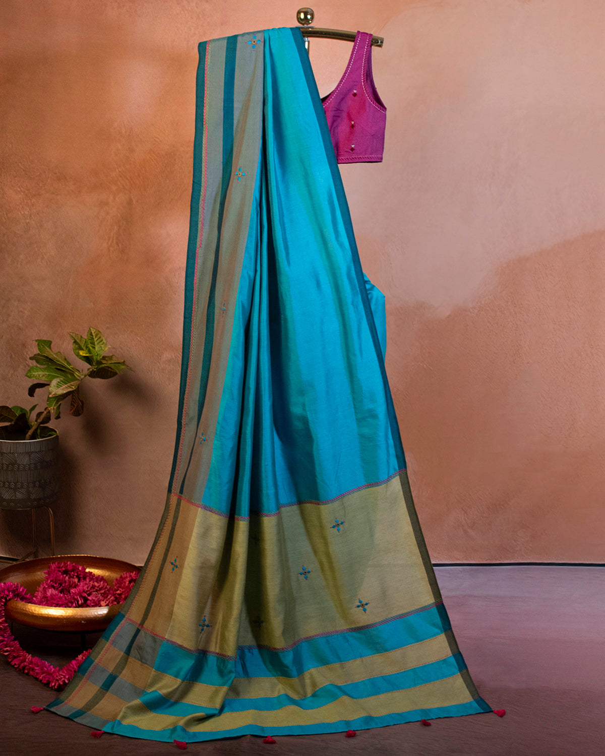 Rang Bahaar Eri Saree with Soof Hand Embroidery