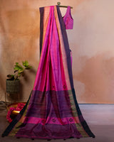Rani Tussar Saree with Soof Hand Embroidery