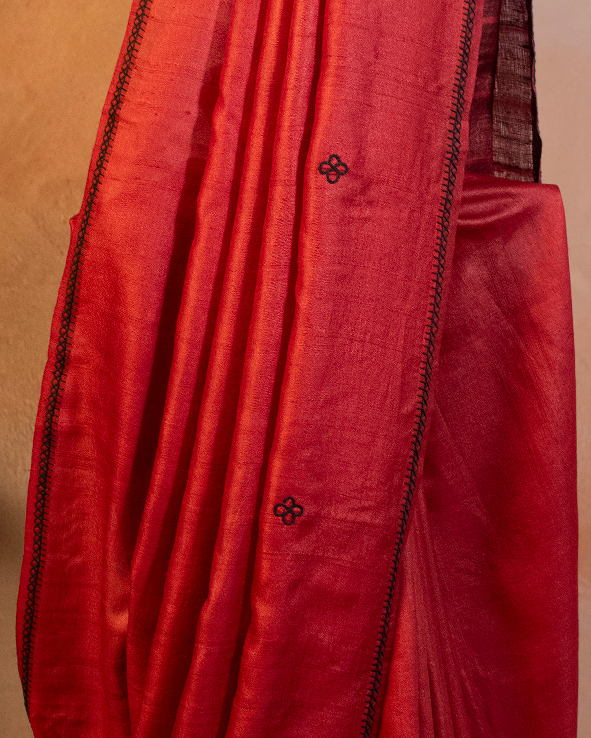 Laal Tussar Saree with Soof Hand Embroidery