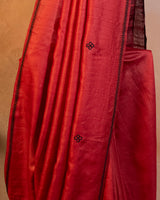 Laal Tussar Saree with Soof Hand Embroidery