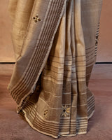 Bhuri Tussar Saree with Soof Hand Embroidery
