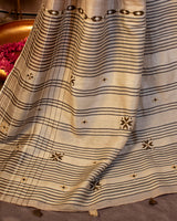 Bhuri Tussar Saree with Soof Hand Embroidery