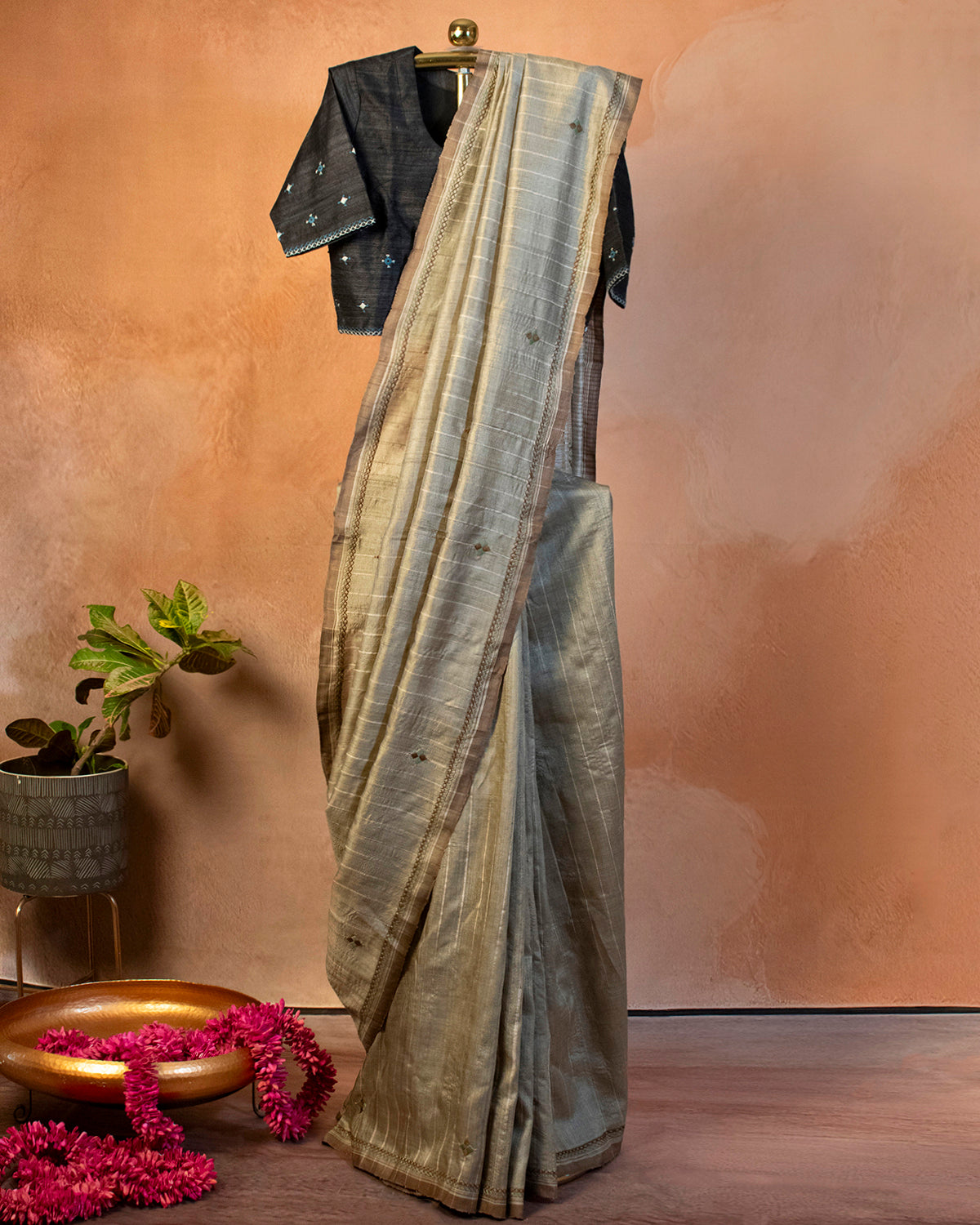 Maati Tussar Saree with Soof Hand Embroidery