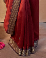 Maroon Eri Saree with Soof Hand Embroidery