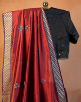Maroon Eri Saree with Soof Hand Embroidery