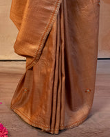 Basanti Tussar Saree with Soof Hand Embroidery
