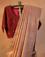 Basanti Tussar Saree with Soof Hand Embroidery