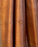 Basanti Tussar Saree with Soof Hand Embroidery