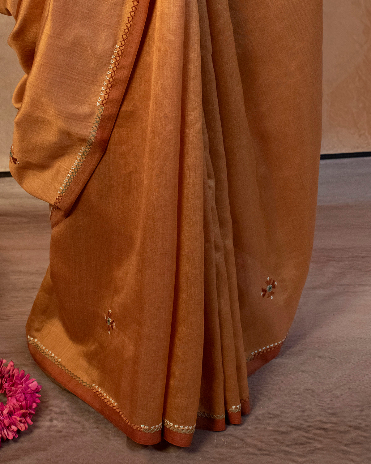 Kesar Eri Saree with Soof Hand Embroidery