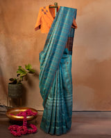 Mayur Pankh Tussar Saree with Soof Hand Embroidery