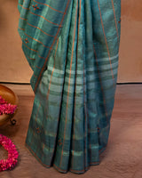 Mayur Pankh Tussar Saree with Soof Hand Embroidery