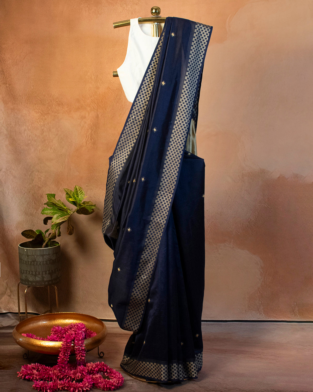 Indigo Eri Saree with Soof Hand Embroidery