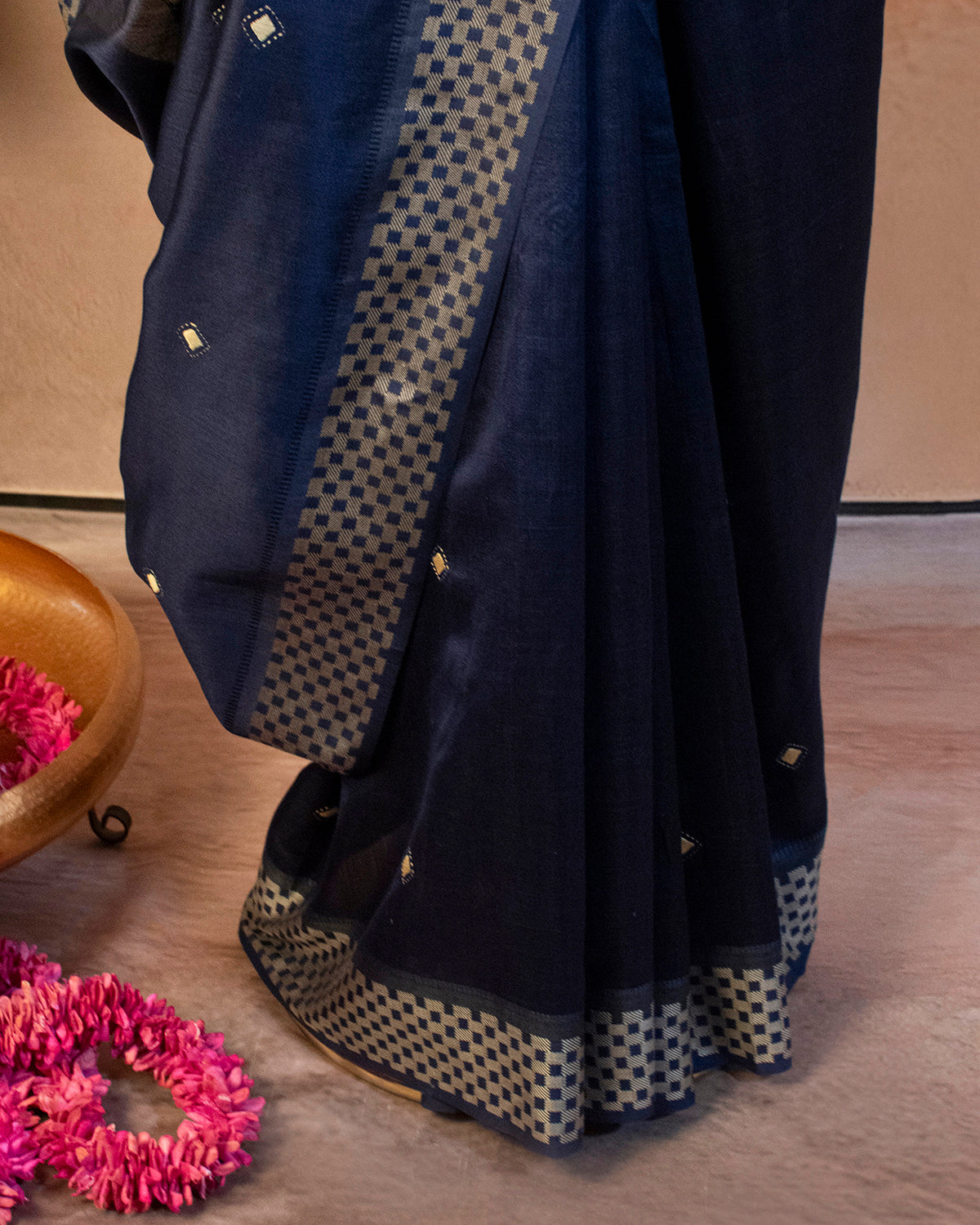 Indigo Eri Saree with Soof Hand Embroidery
