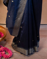 Indigo Eri Saree with Soof Hand Embroidery