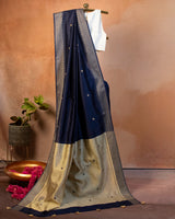 Indigo Eri Saree with Soof Hand Embroidery