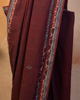 Gahra Laal Cotton Saree with Hand Embroidery